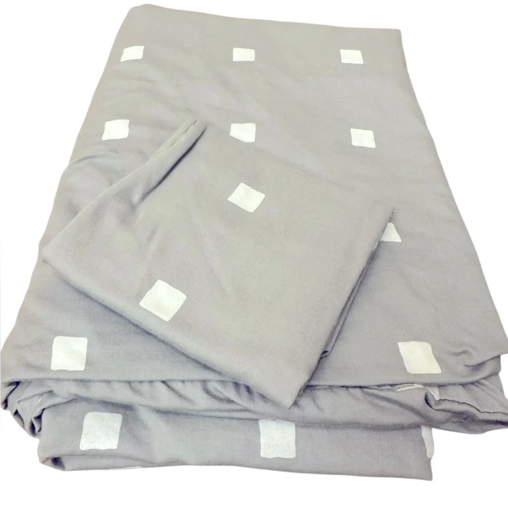 Room Essentials Cotton Blend Gray & White Twin/Twin XL Duvet Cover & Sham Set